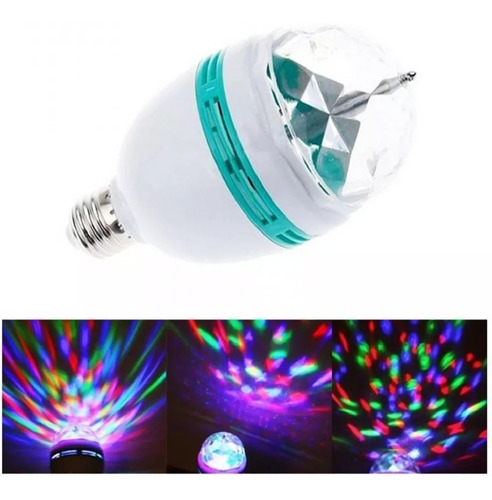 Bombillo Led Discoteca Giratorio Rosca Universal Tienda