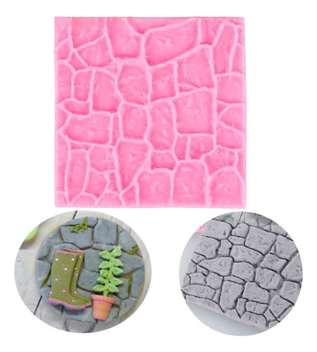 Molde De Silicona Para Pared Rock Stone Fondant 3d Castle Fa