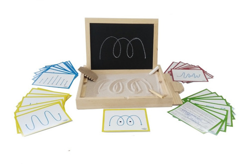 Imagen 2 de 7 de Bandeja Montessori+pizarra + 3 Jgos Tarjetas Ingenicrea