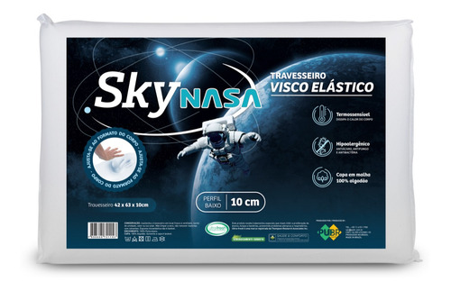 Travesseiro Sky Nasa 10 Viscoelástico Hipoalergênico Macio