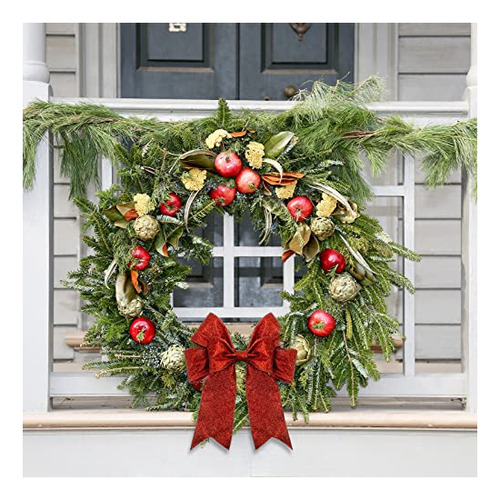 Cinta Navidad Brillo Metálico Rojo Verde Oro 2.5puLG X 15 Yd