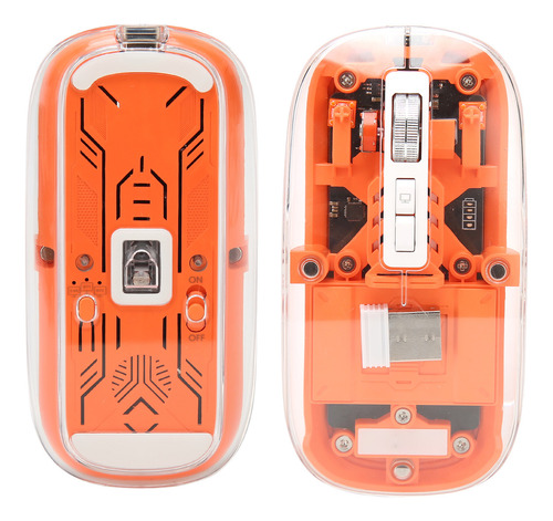 Ratón Inalámbrico Transparente Bt5.1 2.4g, Modo Dual, Clic S