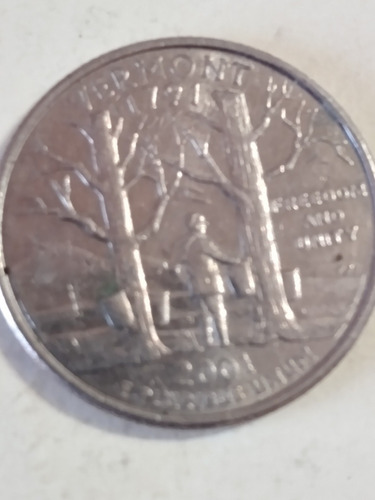Moneda Estados Unidos 25 Cents 2001 Vermont (x56