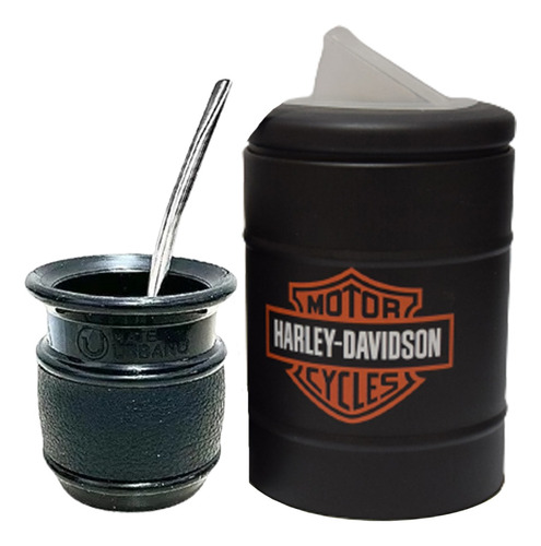 Set Matero Amargo Metal Harley Davidson Regalo Navidad