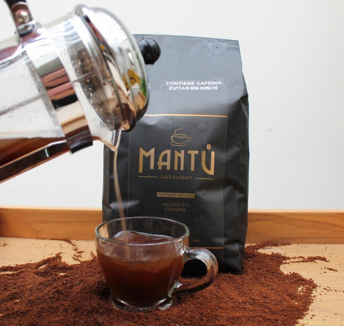 Café Molido Chiapas 1 Kg + Cafetera Prensa Francesa 350m