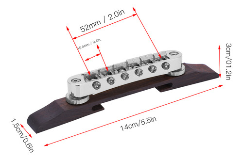 Base De Palisandro Guitar Bridge Para Música Jazz Tipo Sg