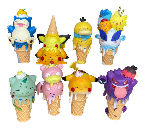 Figuras X8 Helados Pokemon 10cm