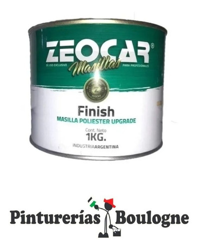 Zeocar Masilla Finish Poliester 1 Kilo. Pinturerias Boulogne