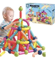 Comprar 64 Pcs Juego De Bloques Construcción Magnéticos Para Niños