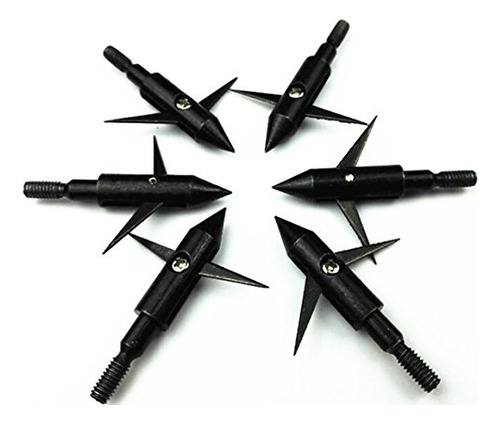 Gpp 6pk 5.29 Oz Negro Caza 2 Cuchillas Broadheads Punta Flec