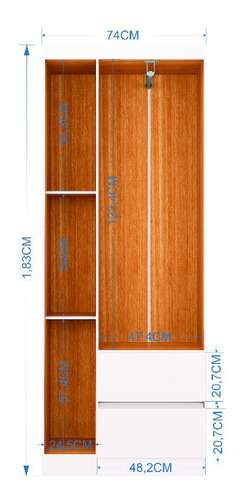 Imagen 3 de 3 de Closet O Armario Lisboa 3 Puertas Blanco En Madera Mdp