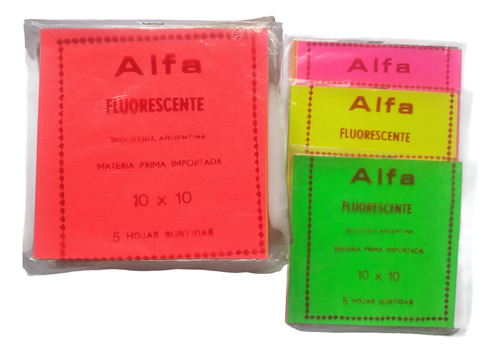 Papel Glace Surtido Fluo 10 X 10 Cm; X 100 Hojitas Surtido Fluo Papel Glace Fluo