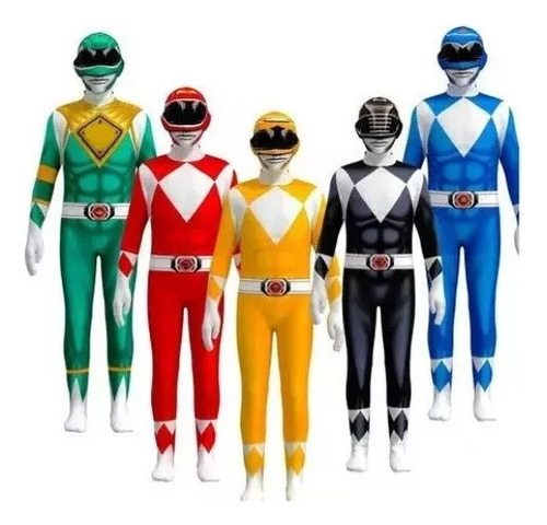 Fato Cosplay Adulto Infantil Mighty Morphin Power Rangers P