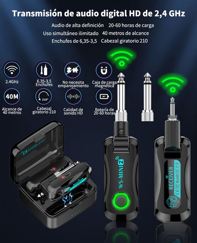 Transmisor Y Receptor Inalámbrico Guitarra 2.4ghz 48k 16bit