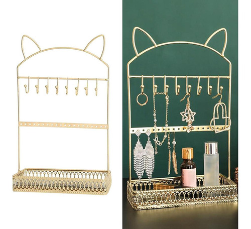 Imagen 5 de 7 de Organizador Colgante Mesa Porta Collares 3 Oro