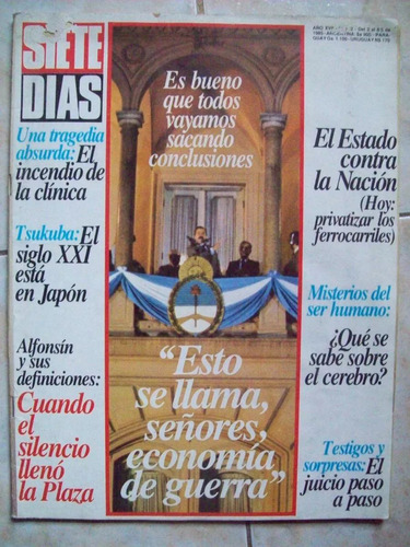 Revista Siete Dias 932 Alfonsin Reagan Maradona Mk A Padilla