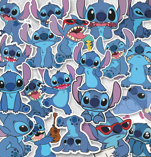 Pack 20 Stickers De Stitch Para Termo, Mate, Compu