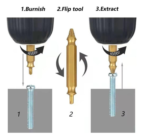 Kit De Extrator De Parafuso De 6 Peças E Conjunto De Extrato