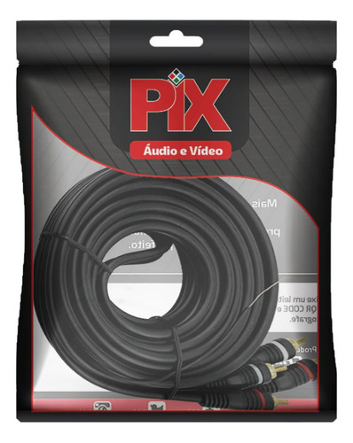 Cabo Rca 5 Metros 2 + 2 6mm Blindado Ouro - Pix