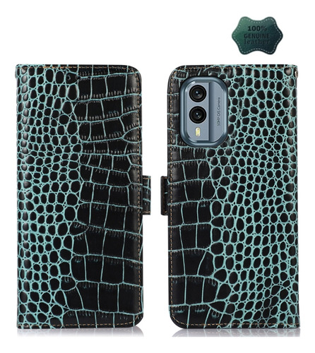 Funda De Teléfono De Piel Verde Para Nokia X30 5g