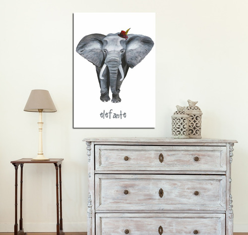 Vinilo Decorativo 20x30cm Elefante Con Sombrerito Animal