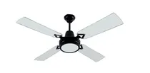 Comprar Ventilador De Techo Negro Con Palas Acrilicas Plafon Led 18w Cantidad De Aspas 4 Aspas Acrilica Transparente Diámetro 120 Cm Frecuencia 50 Material De Las Aspas Acrílico