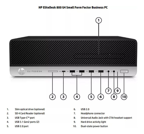 Cpu Hp Prodesk I7 De 6ta Sff Con 16gb Ram 128ssd Wind 11 6th (Reacondicionado)