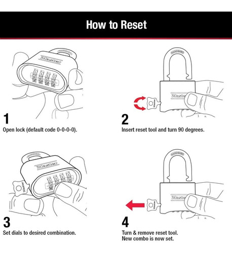 Imagen 5 de 7 de Candado Master Lock Con Combinmacion Numerica 175d