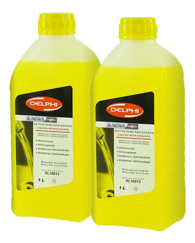 2 Aditivos Radiador Concentrado Ecologico Amarelo 1l Sandero