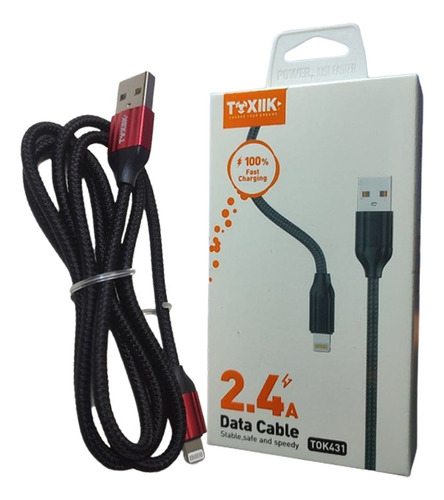 Cable Data Cargador iPhone Lightning Tok431 Carga Rapida.