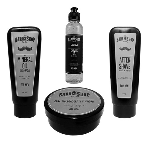 Kit Barbershop Cera + Gel Afeitar + After Shave + Mineral Ba