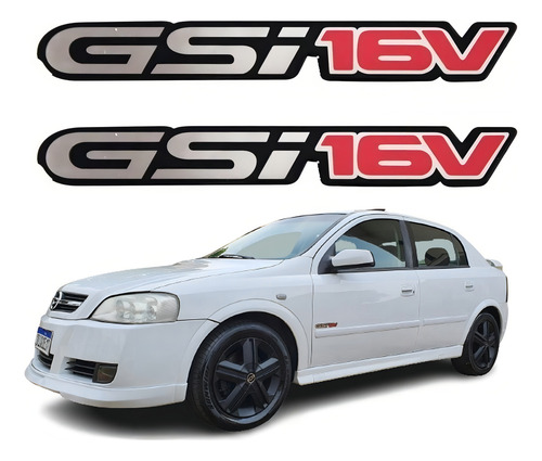 Par de adhesivos de resina para Chevrolet Astra Gsi 16v 18367, color rojo/gris