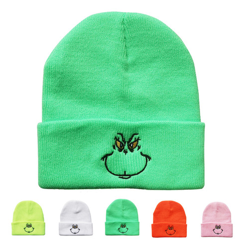 Bonito Gorro De Navidad Tejido Grinch, Regalo Para Niños*