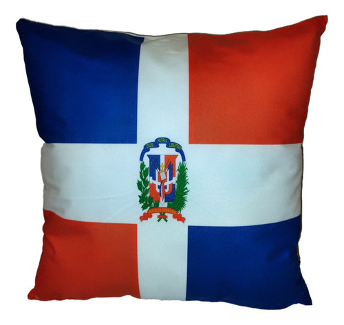 Cojín Felpa 45x45 Cm De La Bandera De República Dominicana 