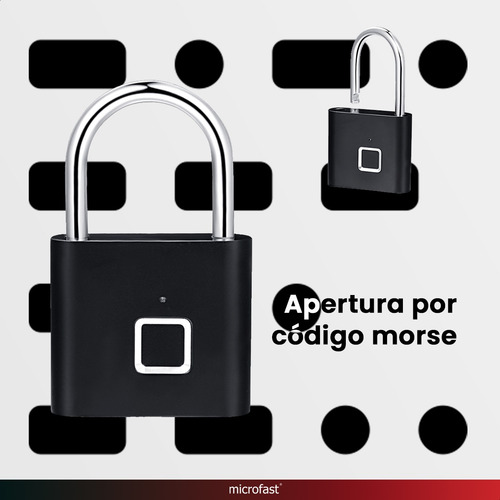 Imagen 7 de 10 de Candado Con Huella Digital Tactil Usb Resistente Agua Seguro