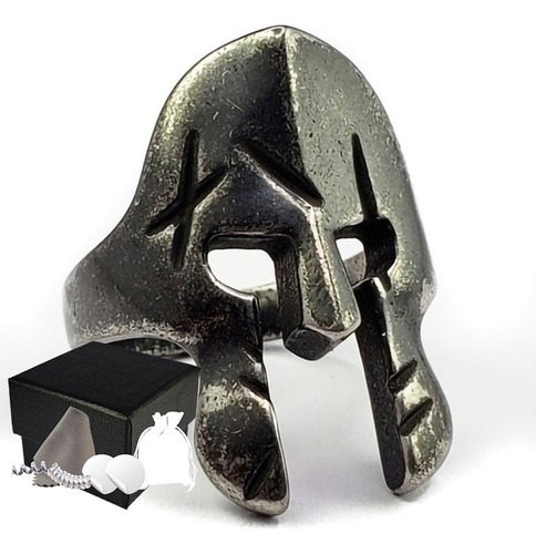 Wang Combo Anillo Casco Gladiador Espartano Acero Inox