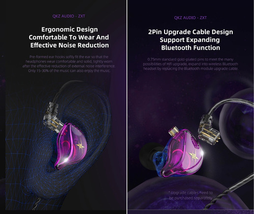 Qkz Zxt Con Micro + Estuche Audifonos Negro