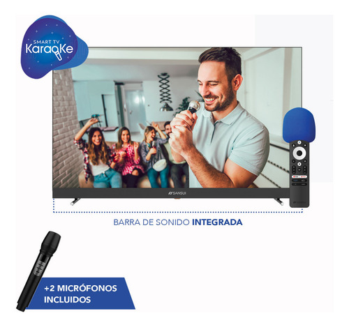 Sansui Smart Tv Karaoke 55 Uhd Dled Sound Bar +2 Microfonos