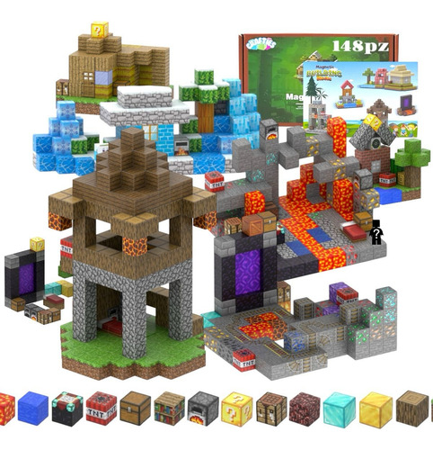 Crafties Bloques De Construcción Magnética Juegos Stem 148pz 148 Minecraft