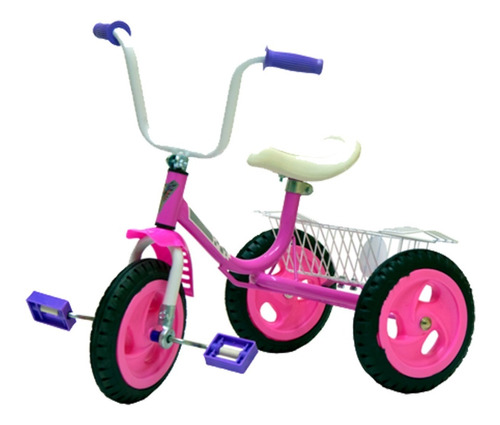 Triciclo Bicicleta Infantil Caño Metal Rosa Lujo Katib