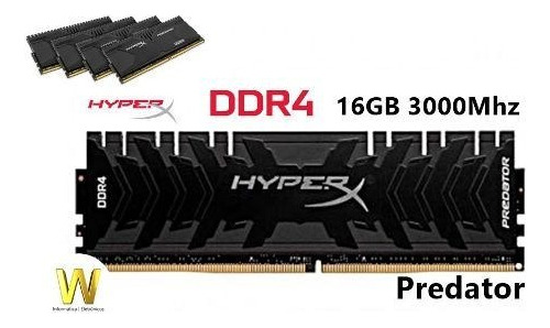 Memória RAM Predator color preto  16GB 1 HyperX HX430C15PB3/16