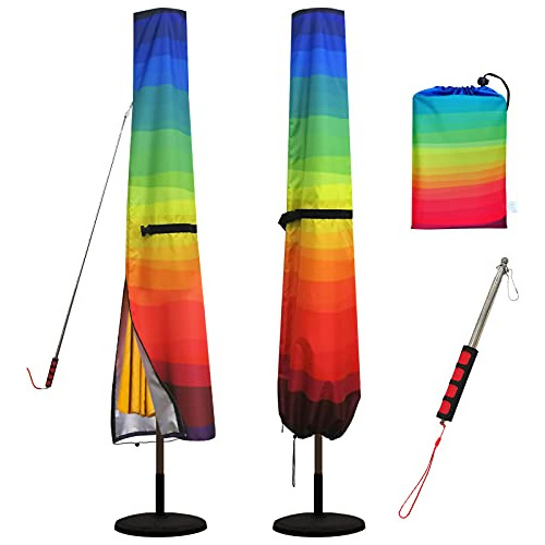 Funda Parasol Exterior Rainbow, Cubierta De Paraguas De...