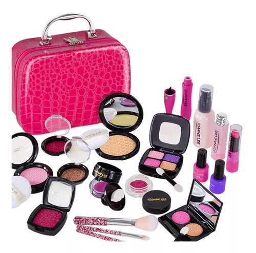 Conjunto de brinquedos de maquiagem infantil, Caixa de maquiagem rotativa,  Bolsa, Lippy lavável, Esmalte, Jogo Seguro