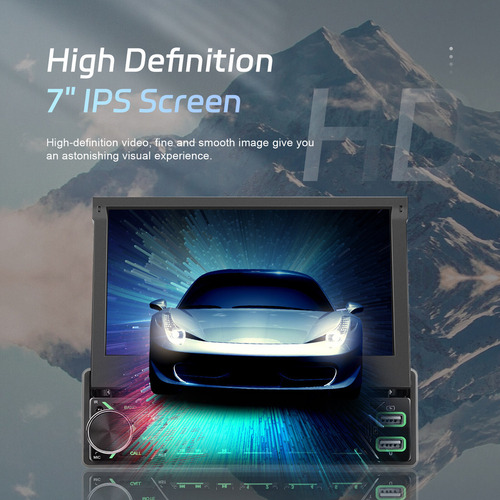Pantalla Táctil Retráctil Manual 1din 7 Hd Mp5 Universal