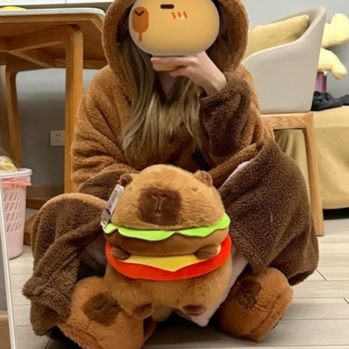 Sq Peluche Realista Capybara De Hamburguesa De Peluche