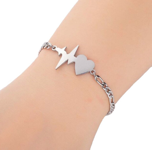 Pulsera Corazon Pulso Calidad Acero Inoxidable Ajustable