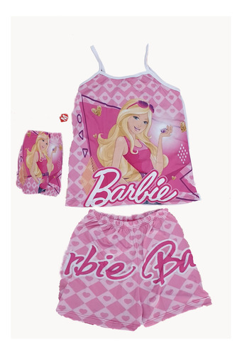 Pijama De Niña Barbie Short Y Blusa Cómoda Suave 