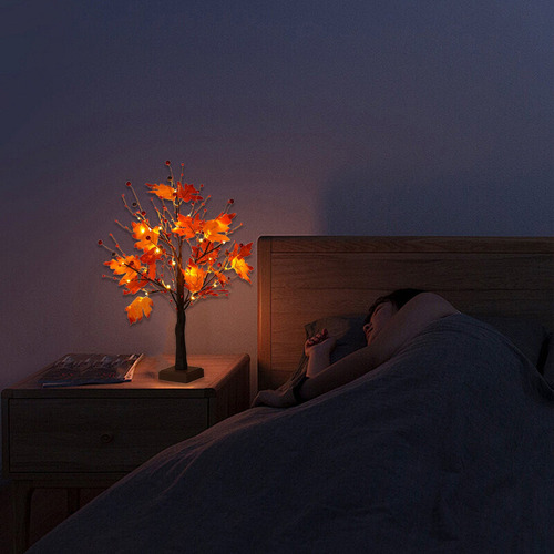 Luces Decorativas En Forma De T, Árbol De Arce Con Frutos Ro