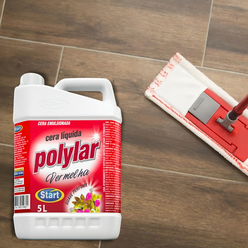 2 Unid. Cera Liquida 5 L Polylar Vermelha Start Limpeza Piso