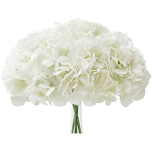 20 Piezas De Flores Artificiales De Hortensias Blancas, Flor